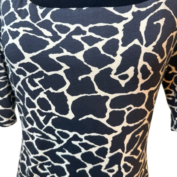 Peruvian Connection | Serengeti Sheath Black and Cream Midi Dress | Sz M - Picture 4 of 8